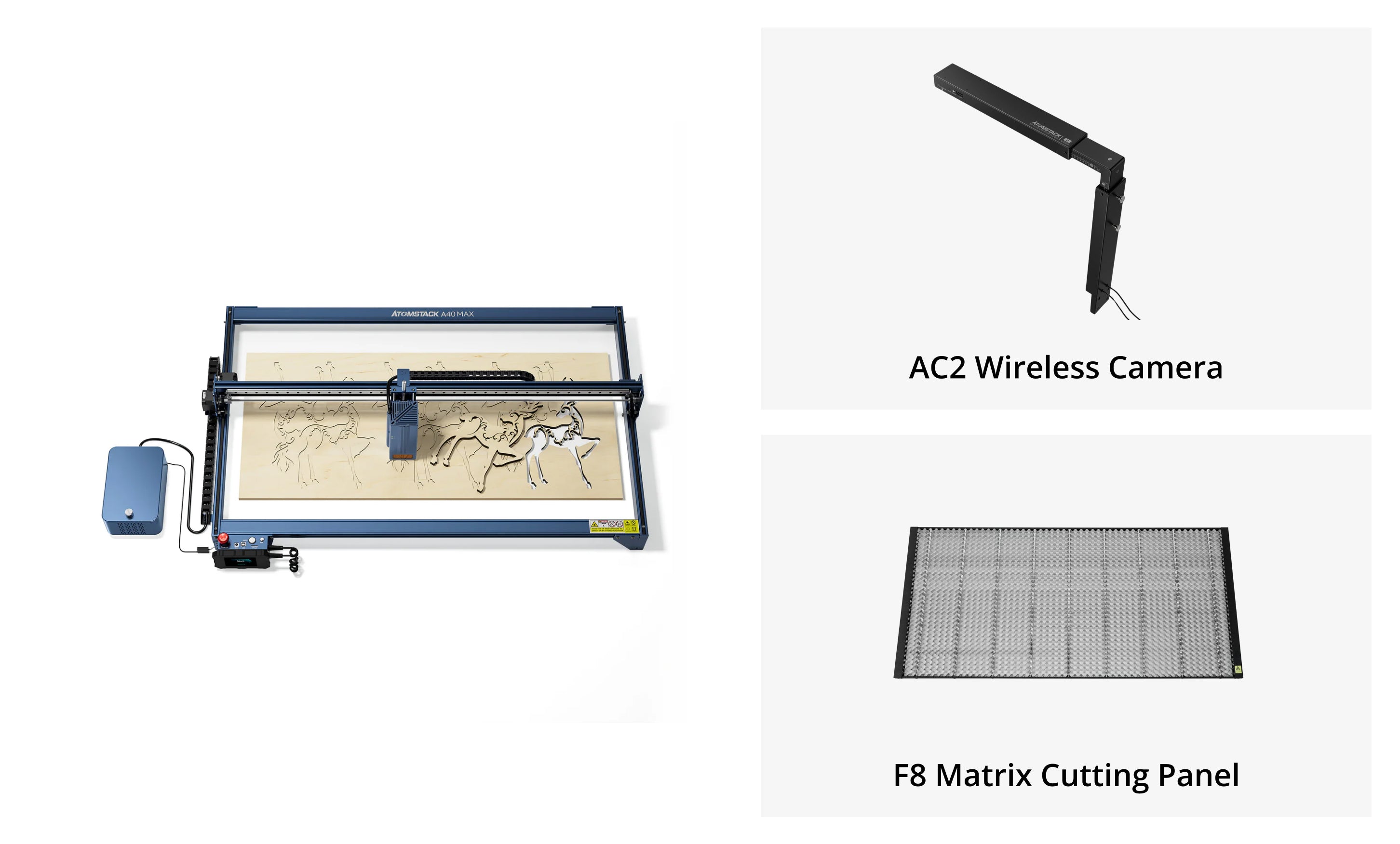 AtomStack A40 Max Large Size Laser Engraving And Cutting Machine with F60 Air Assist Kit