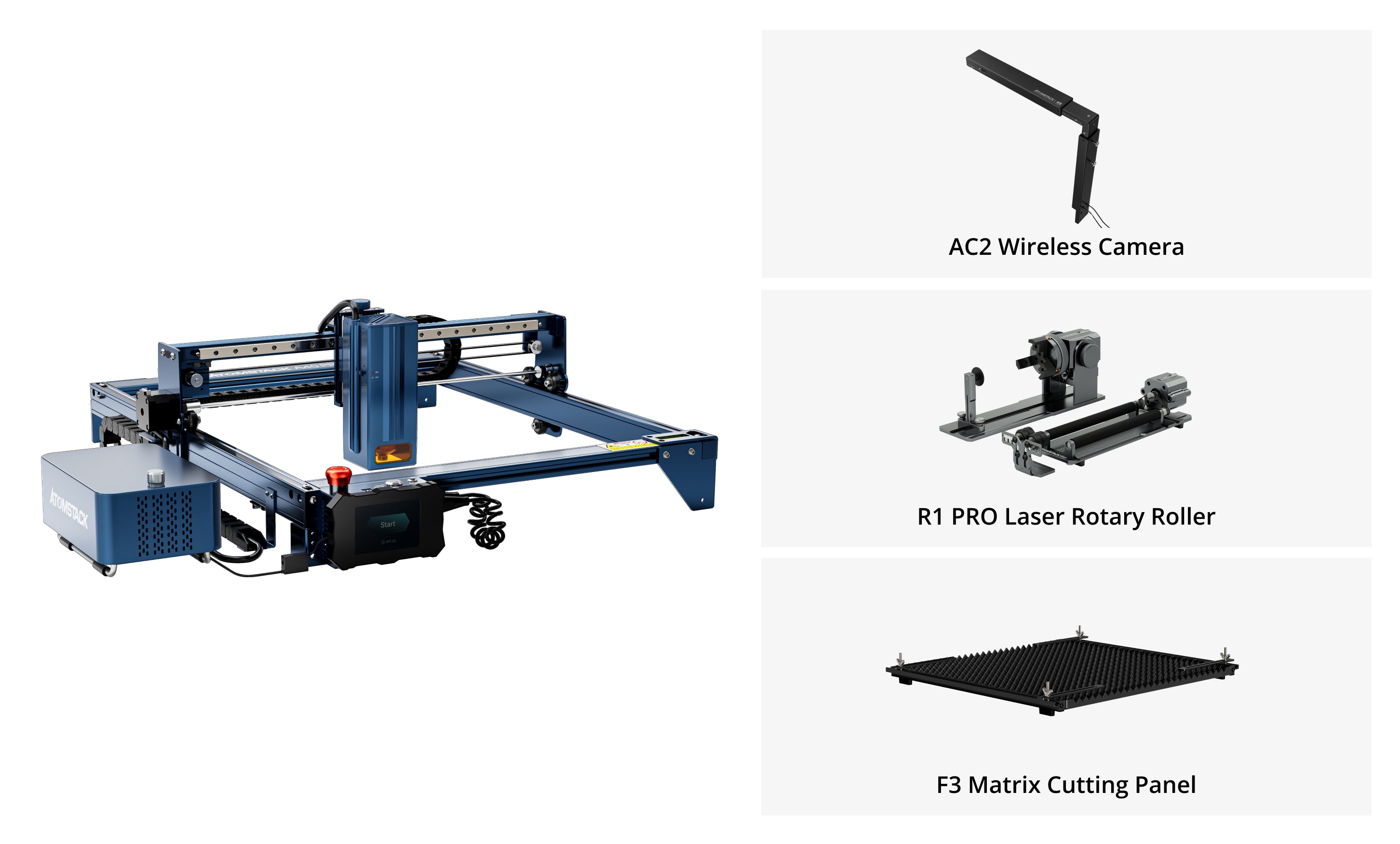 AtomStack A40 Pro Laser Cutter and Engraver Equipped with F60 Air Assist Kit