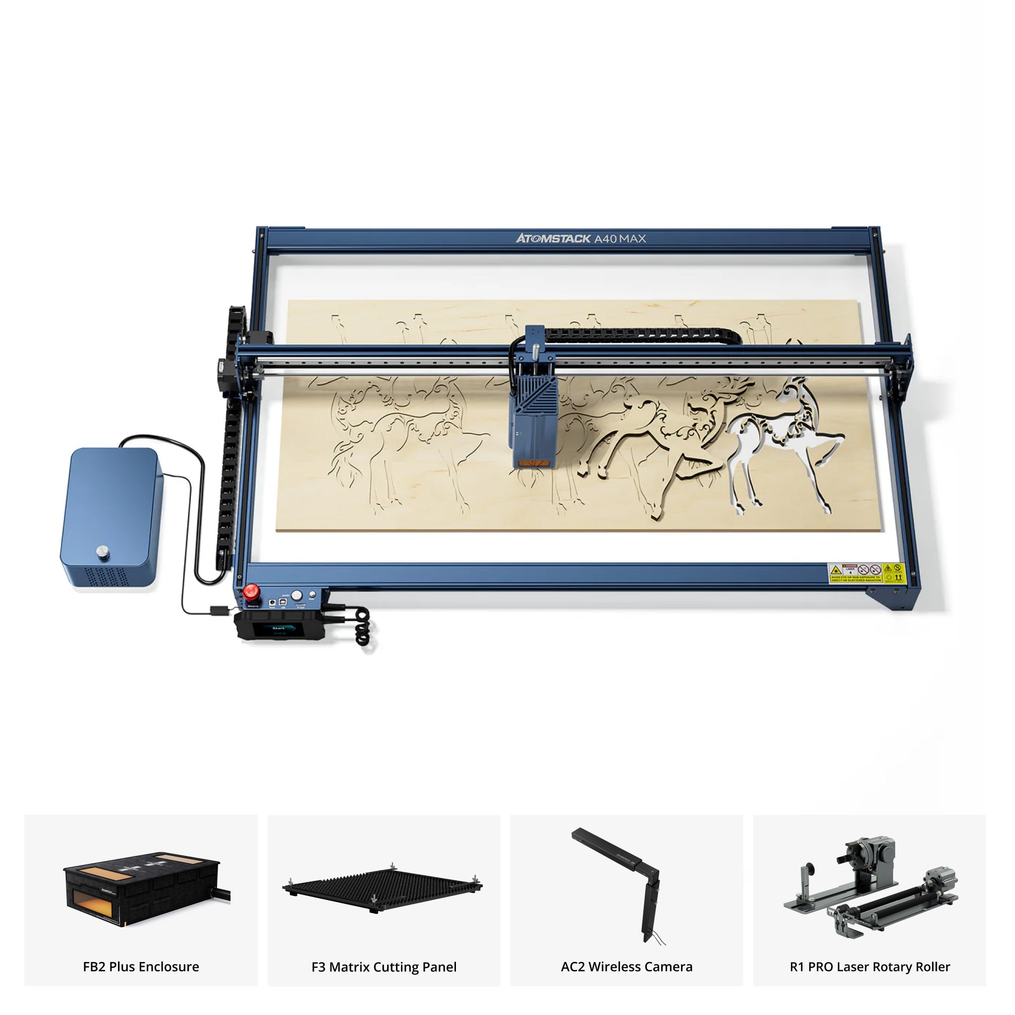 AtomStack A40 Max große Lasergravur- und Schneidemaschine mit F60 Air Assist Kit