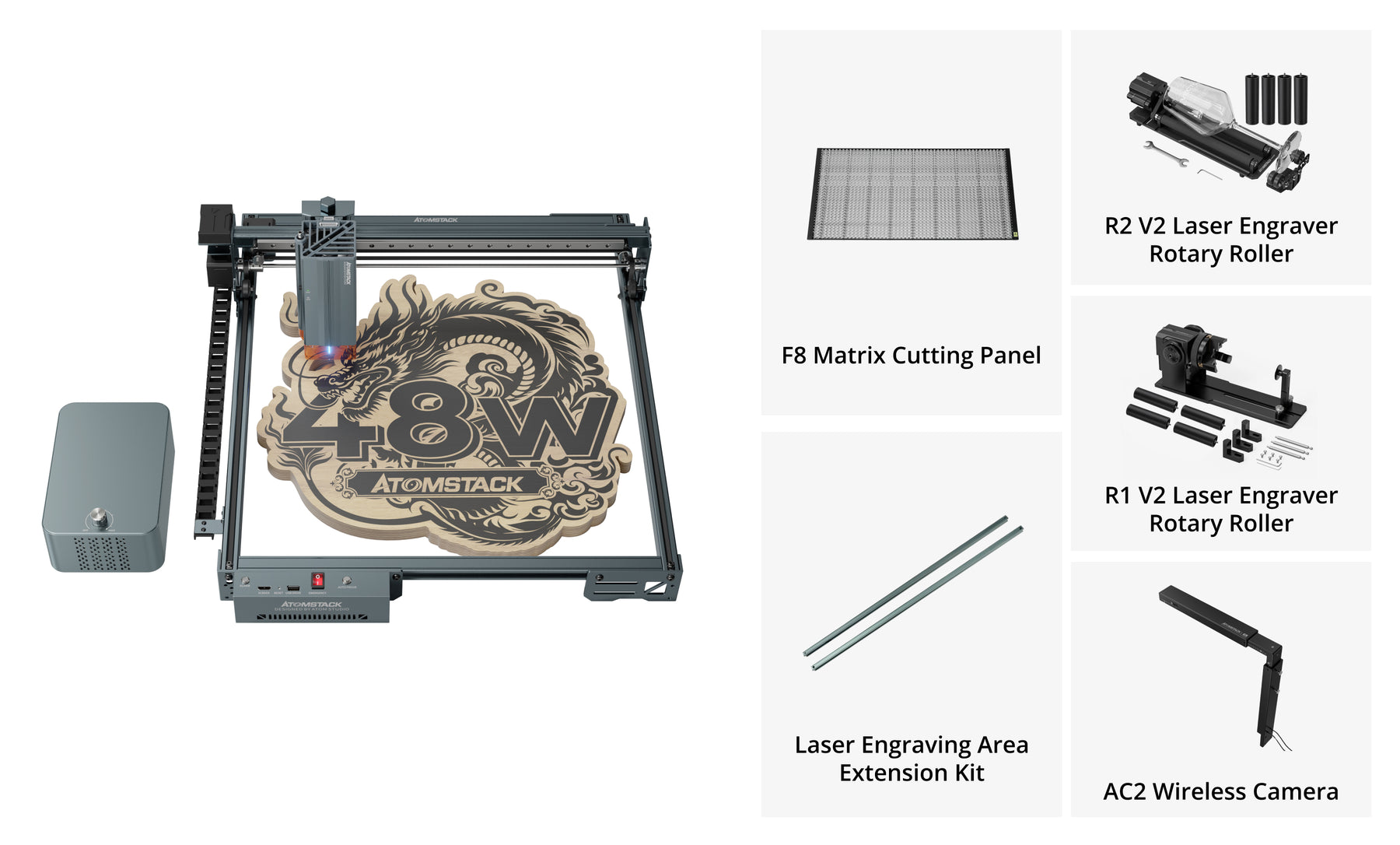 AtomStack A40 Pro V2 Laser Engraver with F60 Air Assist Kit