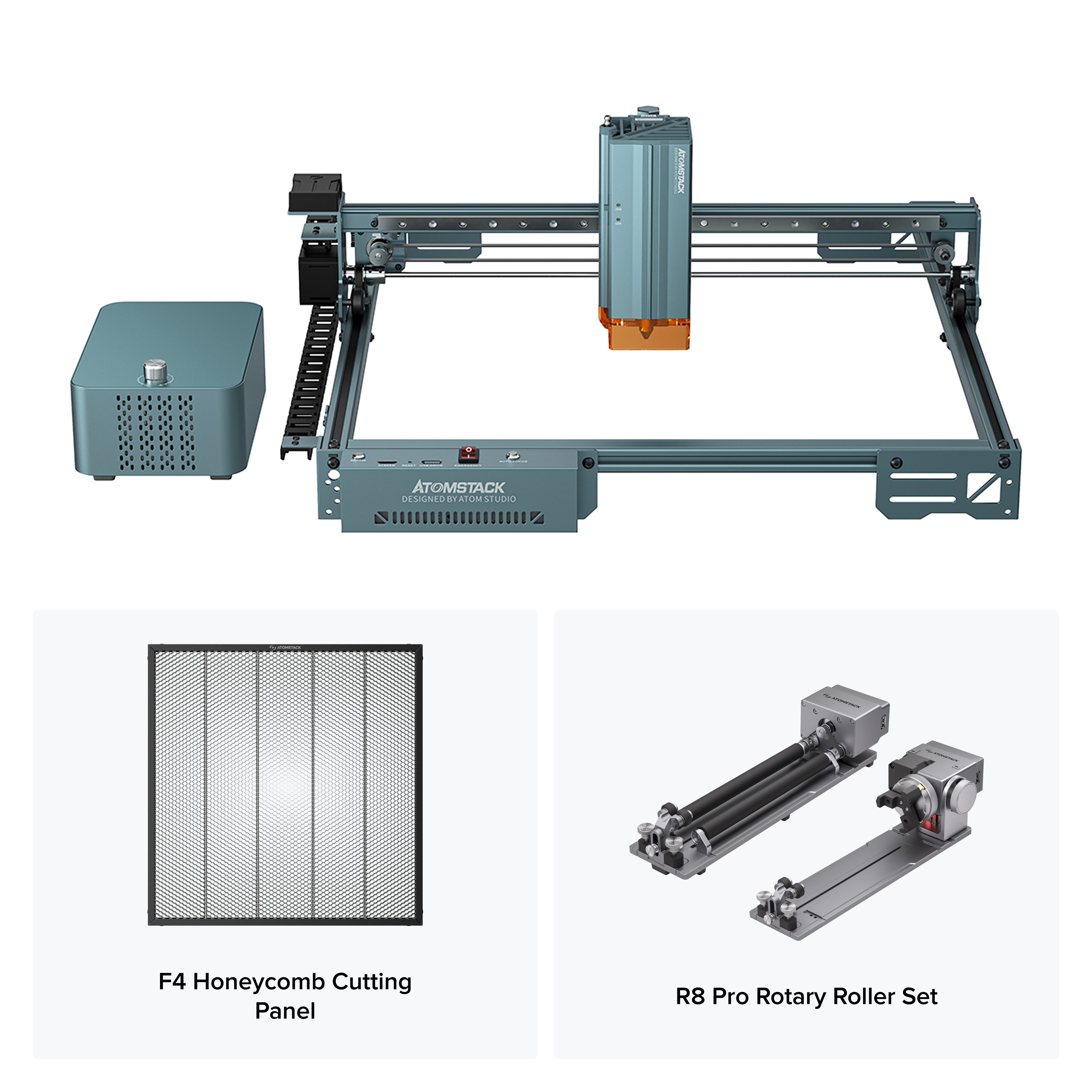 Graveur laser AtomStack A40 Pro V2 avec kit d'assistance pneumatique F60 