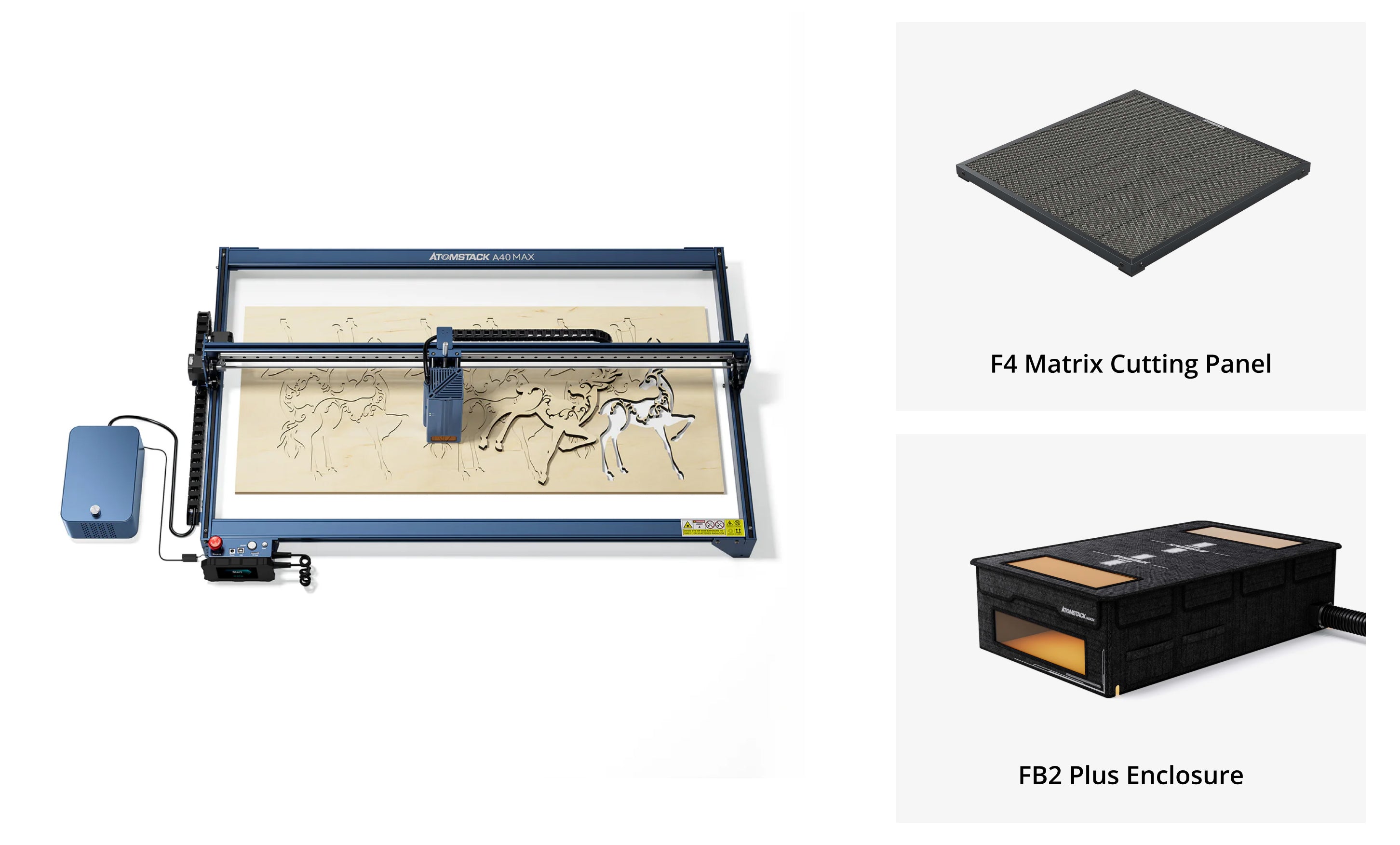 AtomStack A40 Max große Lasergravur- und Schneidemaschine mit F60 Air Assist Kit