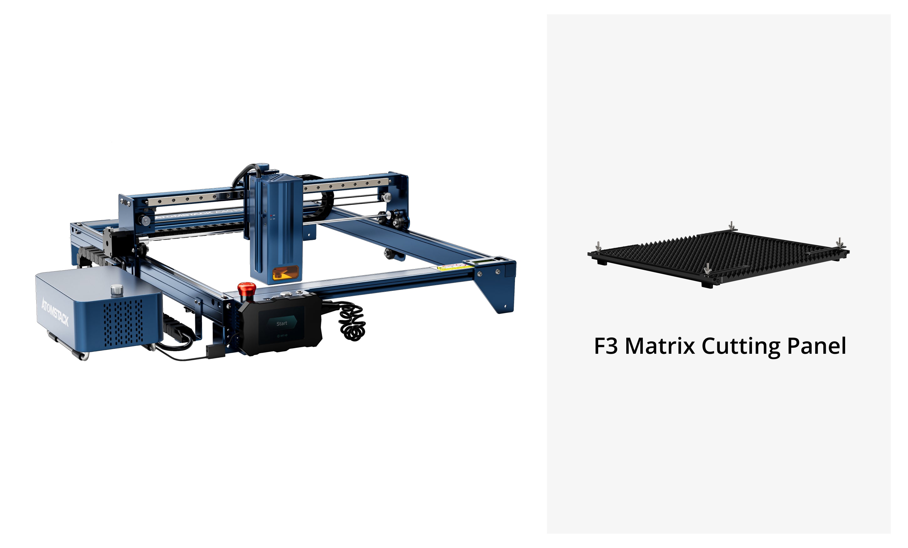 AtomStack A40 Pro Lasermaschine ausgestattet mit F60 Air Assist Kit