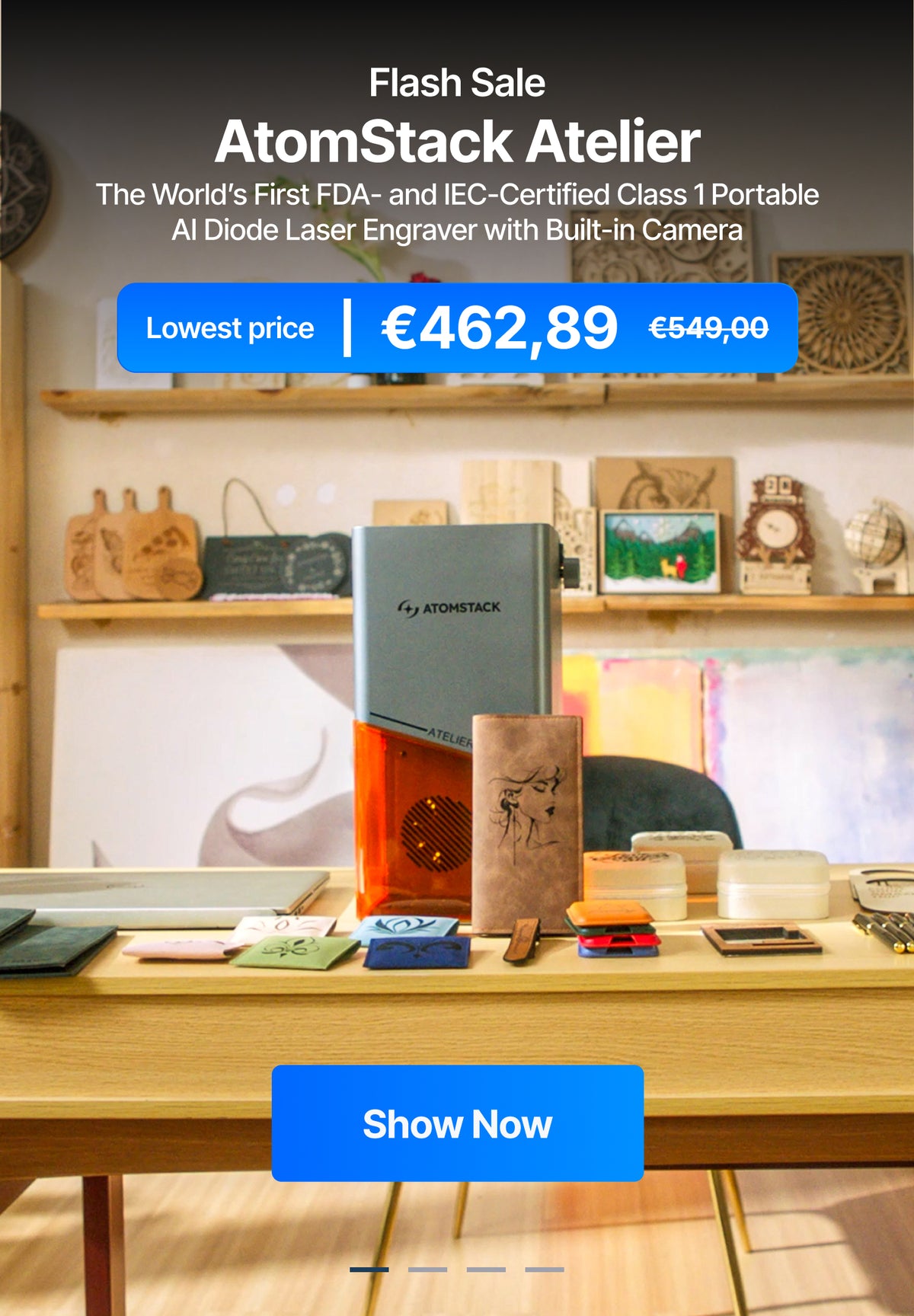 Class 1 Safety AI Diode Laser Engraver-Atelier  