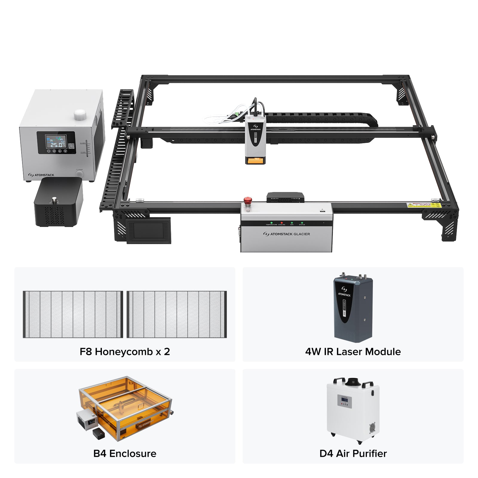 AtomStack Glacier 120W/90W Water-Cooled Diode Laser Engraver