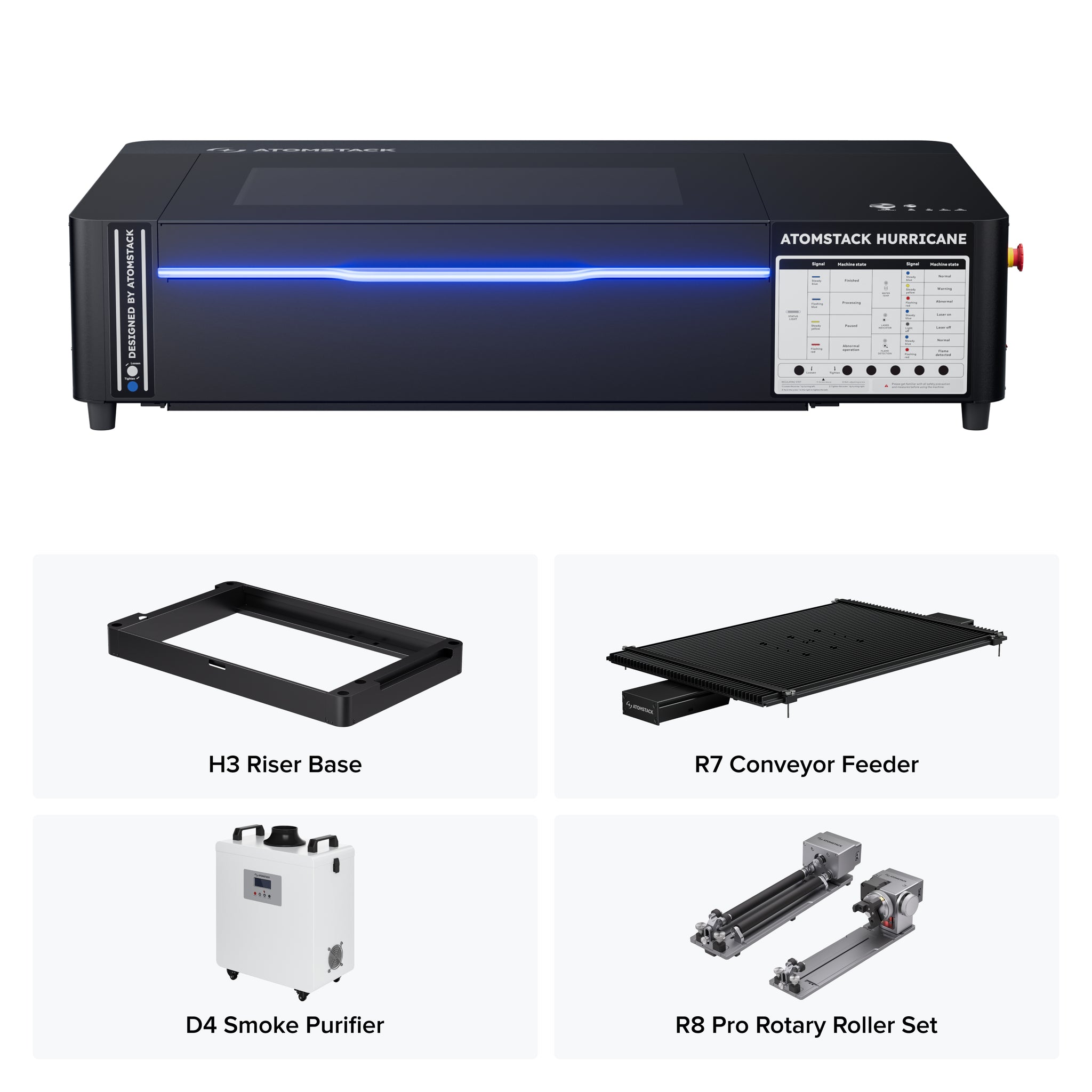 Cortadora láser de CO2 AtomStack Hurricane 55W