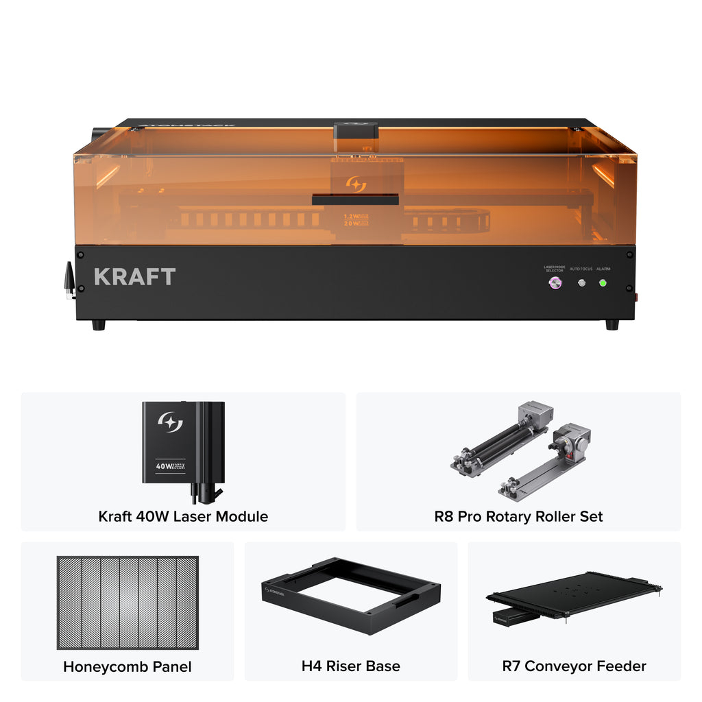 Graveur laser double AtomStack Kraft 20 W diode + 1,2 W IR