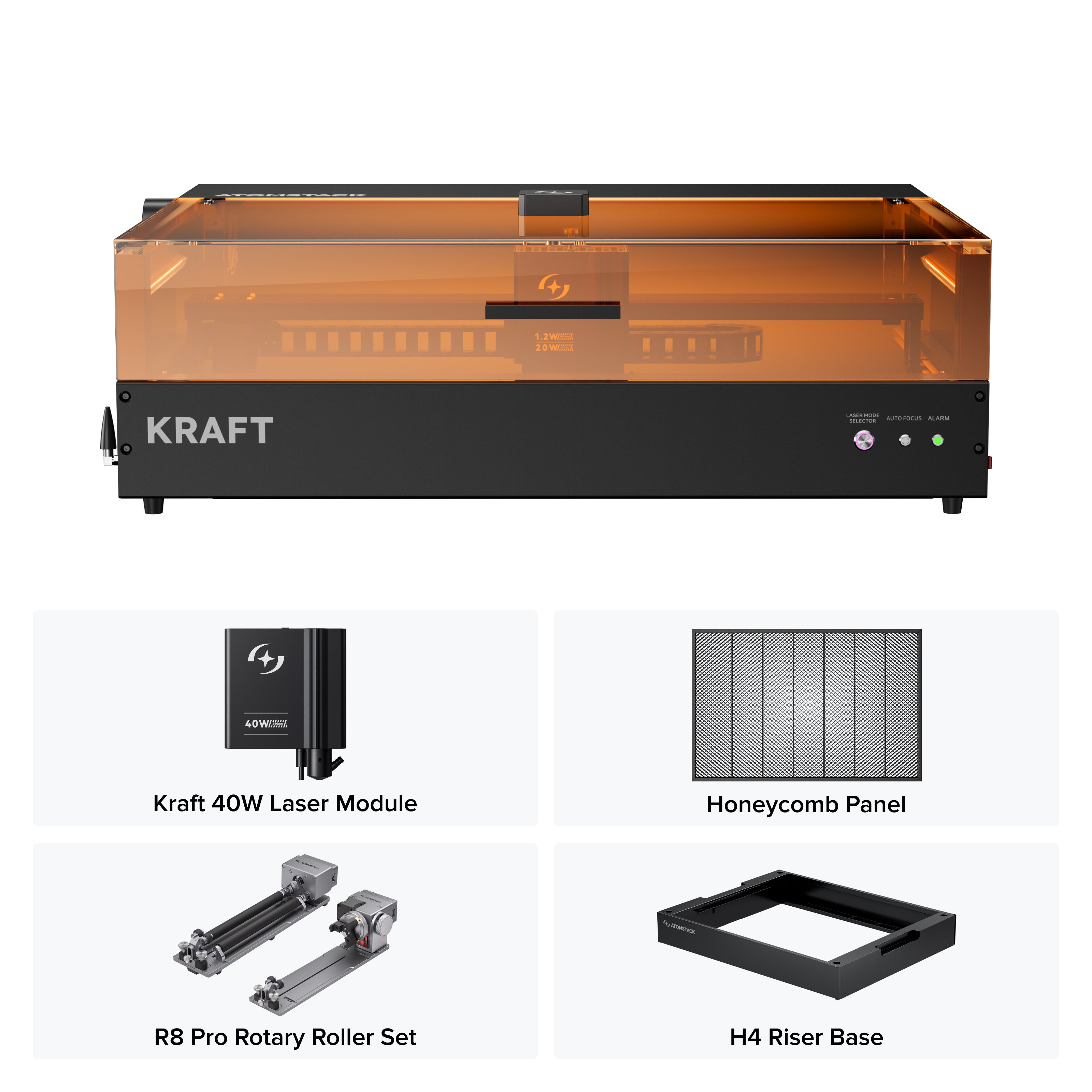 AtomStack Kraft Dual-laser Engraver 20W Diode + 1.2W IR