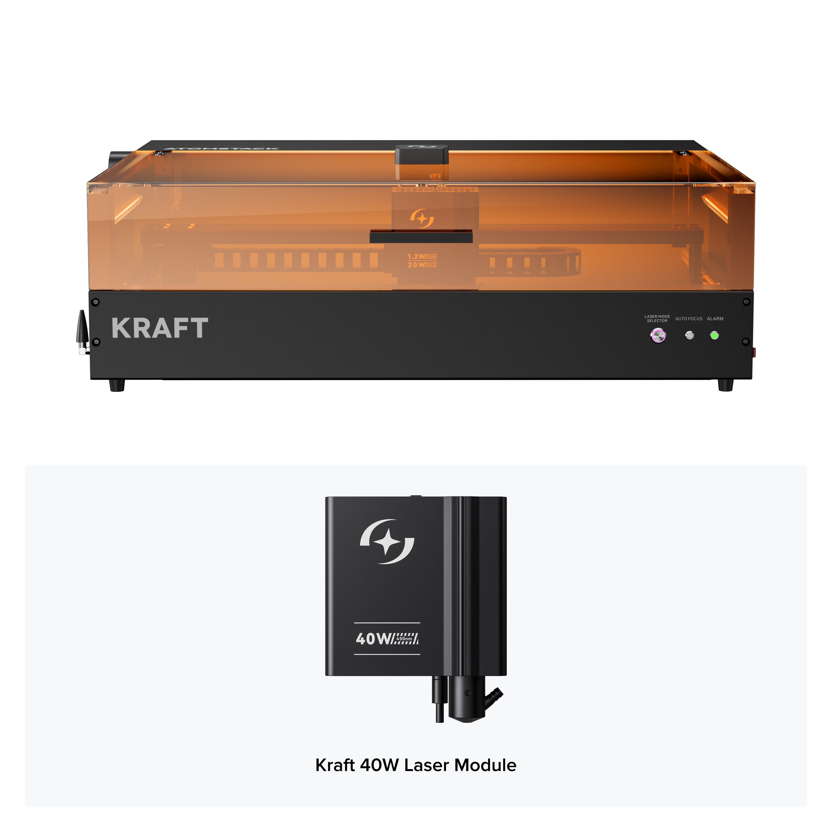 Grabador láser dual AtomStack Kraft, diodo de 20 W + IR de 1,2 W