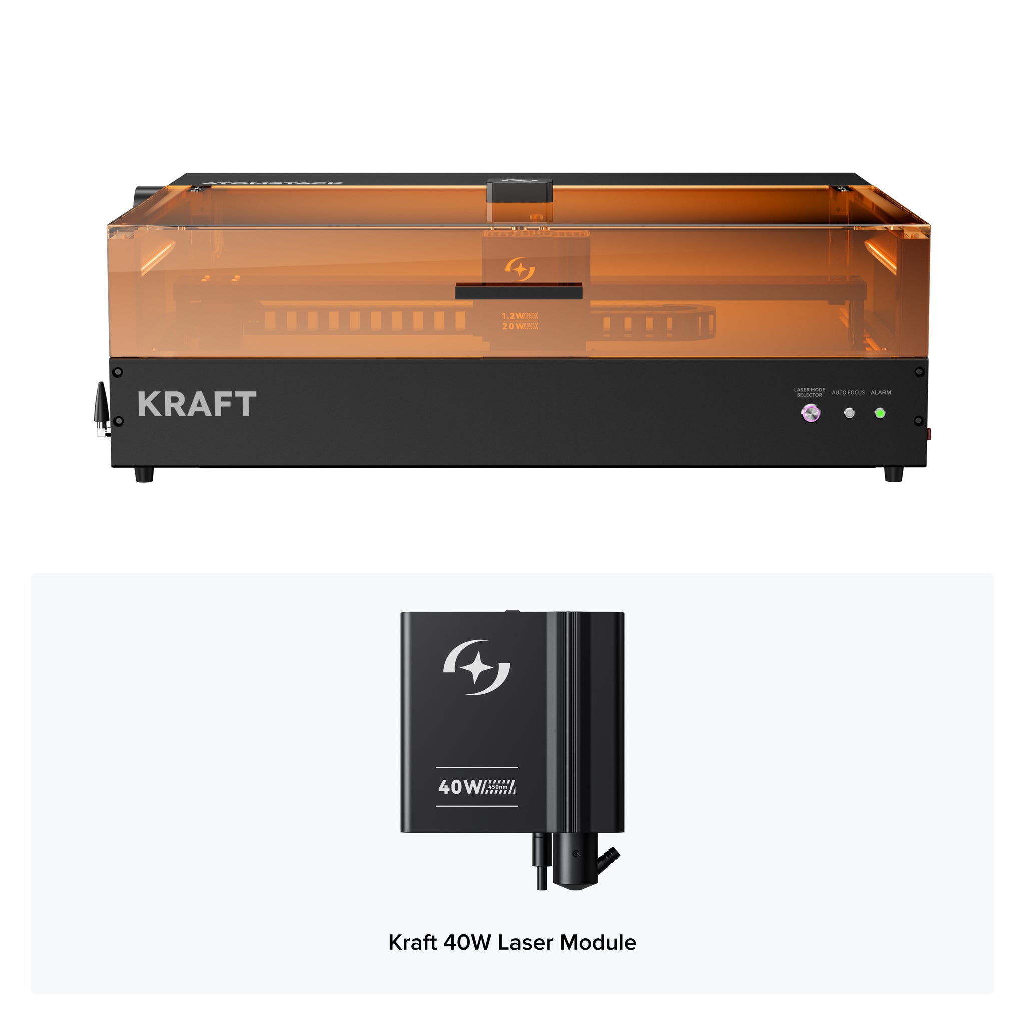 Grabador láser dual AtomStack Kraft, diodo de 20 W + IR de 1,2 W
