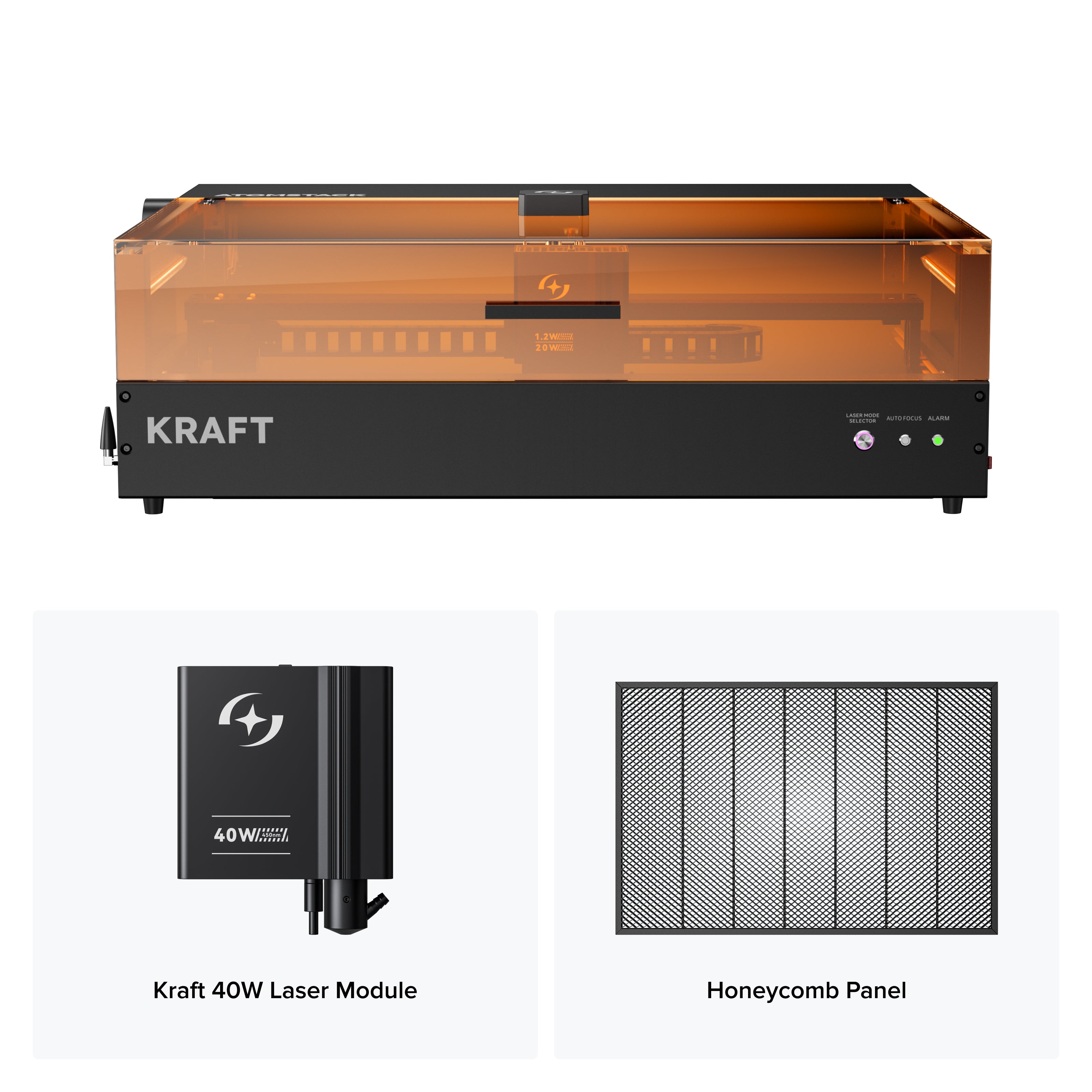 AtomStack Kraft Dual-Lasergravierer 20 W Diode + 1,2 W IR