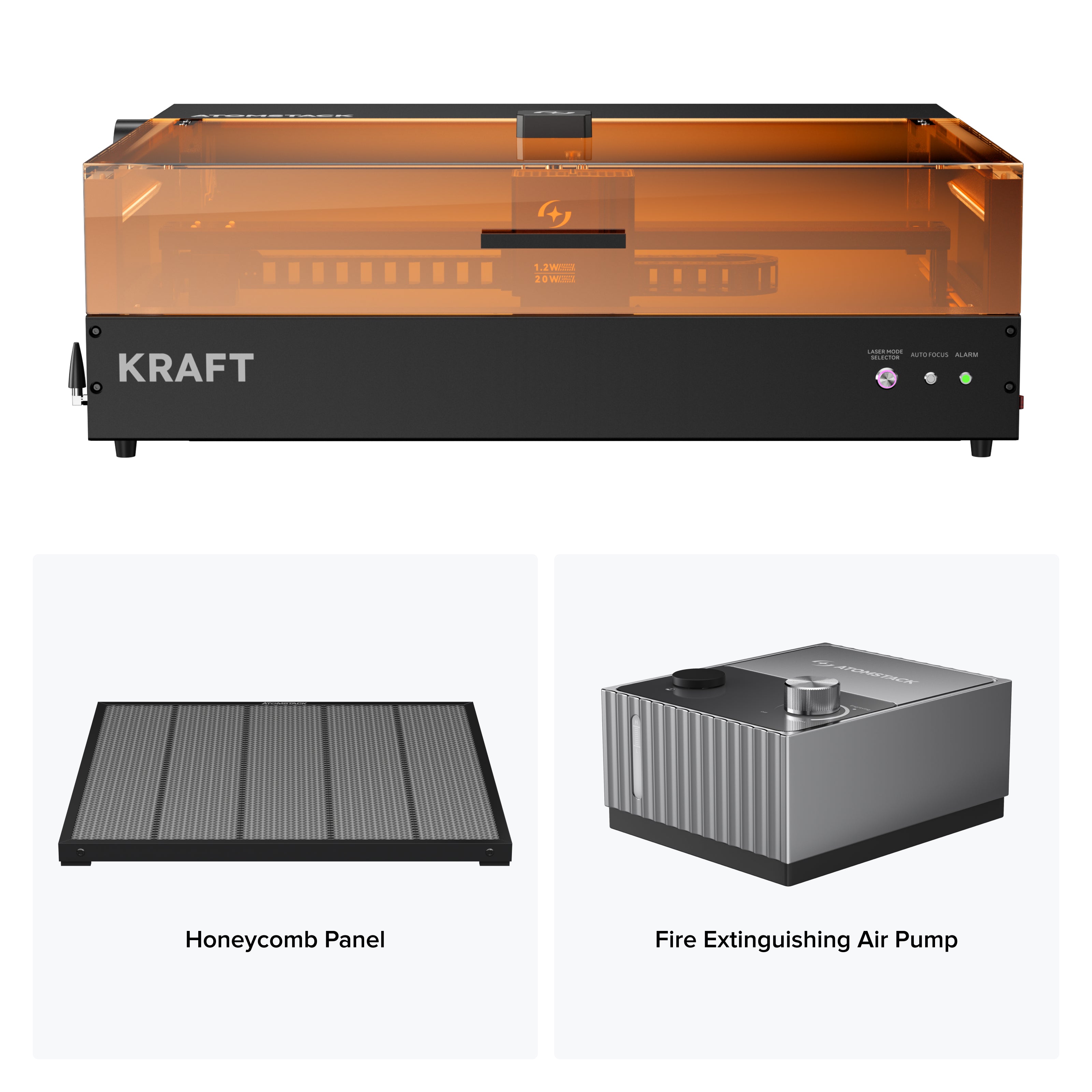 AtomStack Kraft Dual-laser Engraver 20W Diode + 1.2W IR
