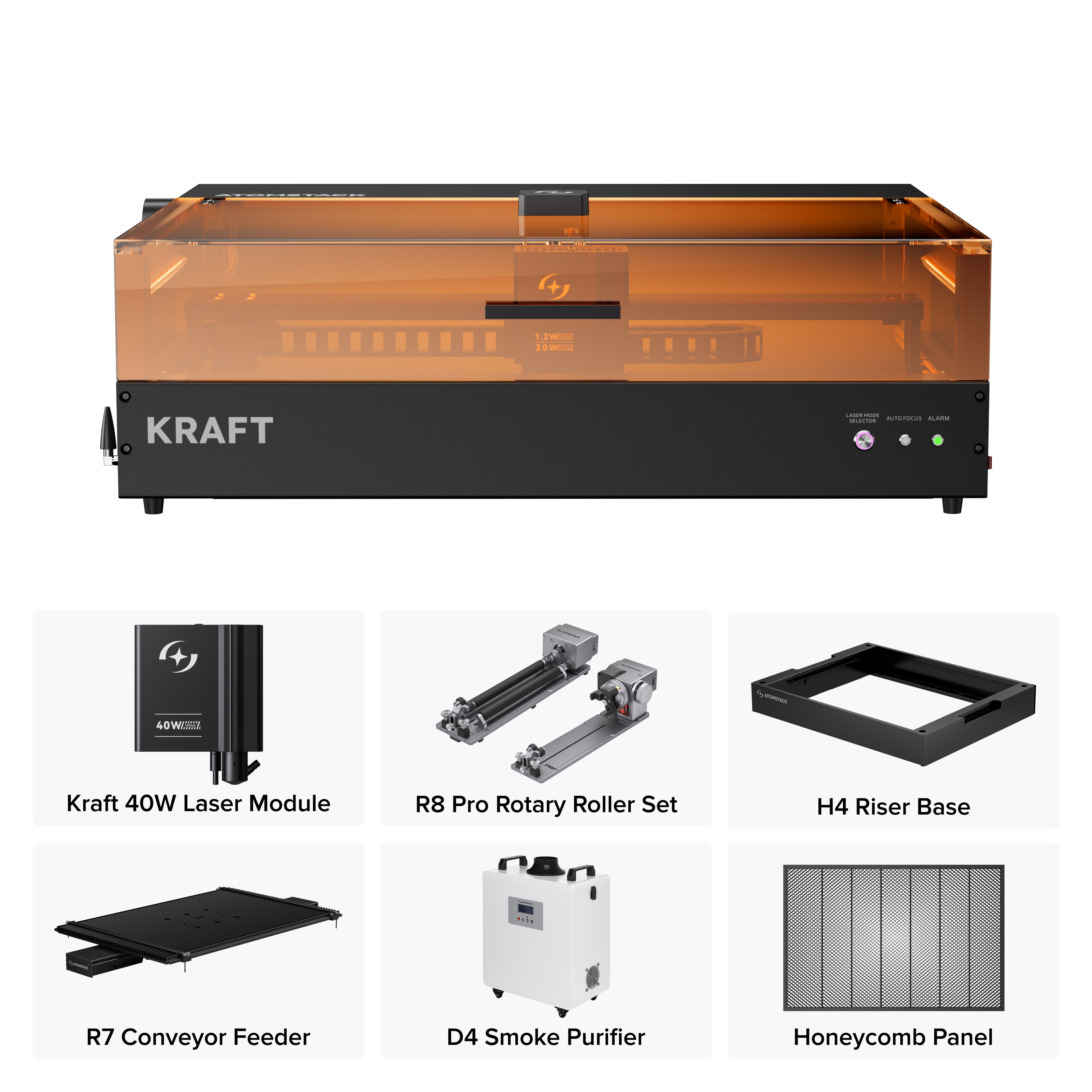 AtomStack Kraft Dual-laser Engraver 20W Diode + 1.2W IR