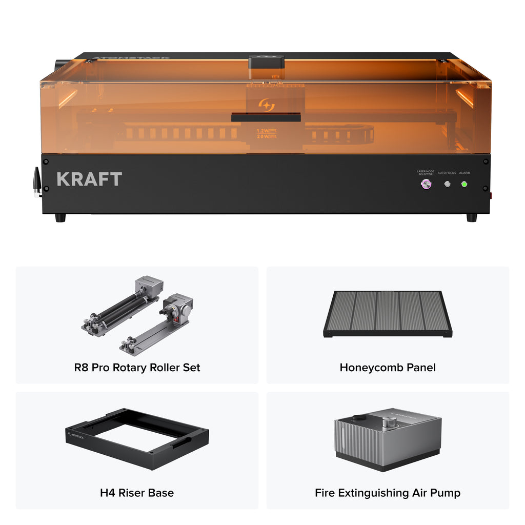 AtomStack Kraft Dual-laser Engraver 20W Diode + 1.2W IR