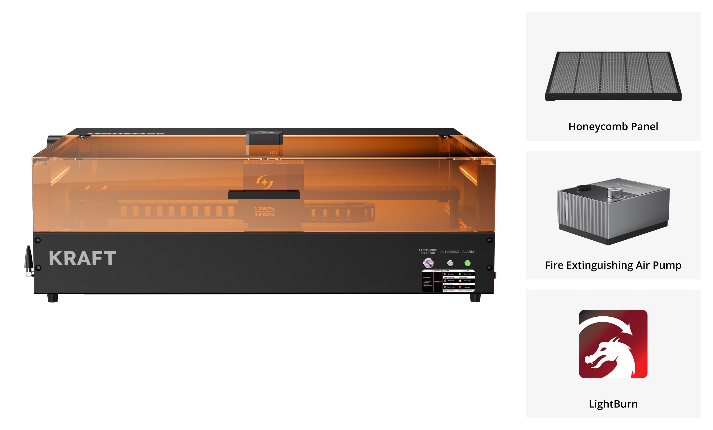 AtomStack Kraft Dual-laser Engraver 20W Diode + 1.2W IR (CA)