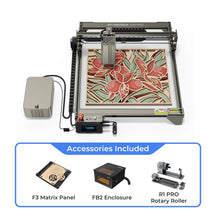 AtomStack A40 Pro Laser Machine with F60 Air Assist Kit, F3 Matrix Cutting Panel, FB2 Enclosure and R1 Pro Rotary Roller