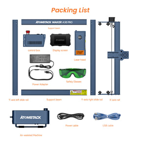 AtomStack A30 Pro Laser Machine with F60 Air Assist Kit and A30 Extension Kit 850*400mm