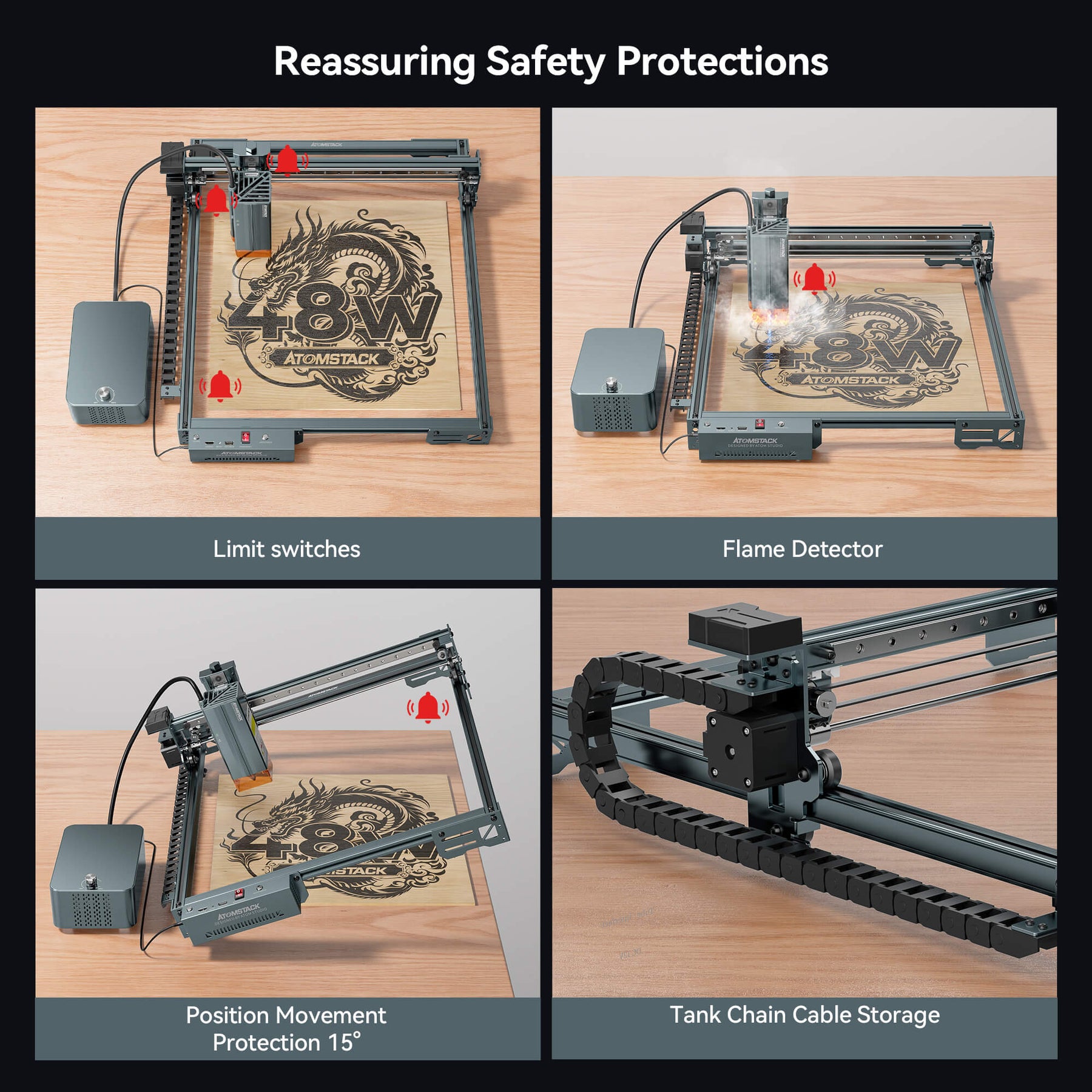 AtomStack A40 Pro V2 Laser Engraver with F60 Air Assist Kit