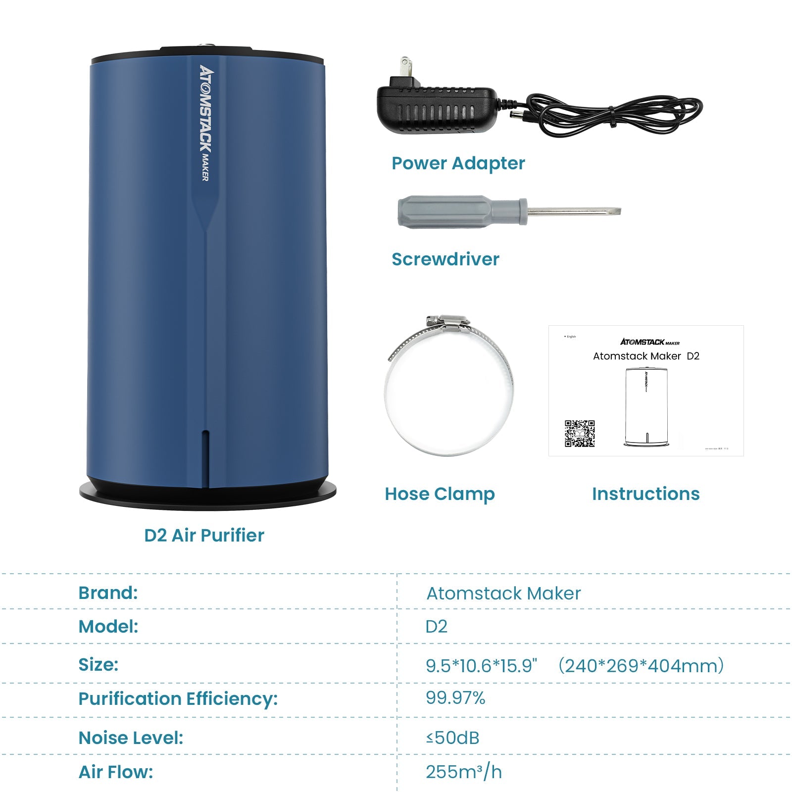 AtomStack D2 Air Purifier for Laser Engraver and Cutter