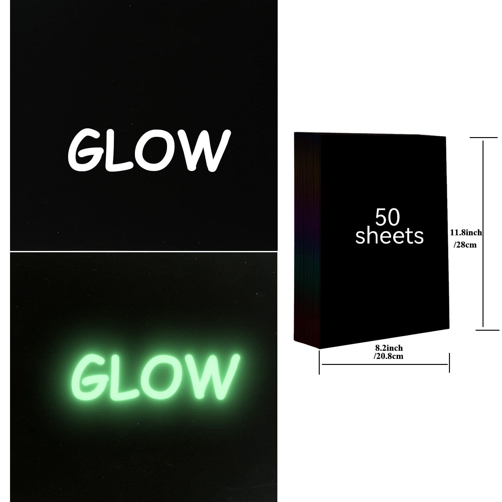50 Sheets A4 Luminous Scratch Paper Fluorescent Scratch Arts Painting Paper Crafts Gifts