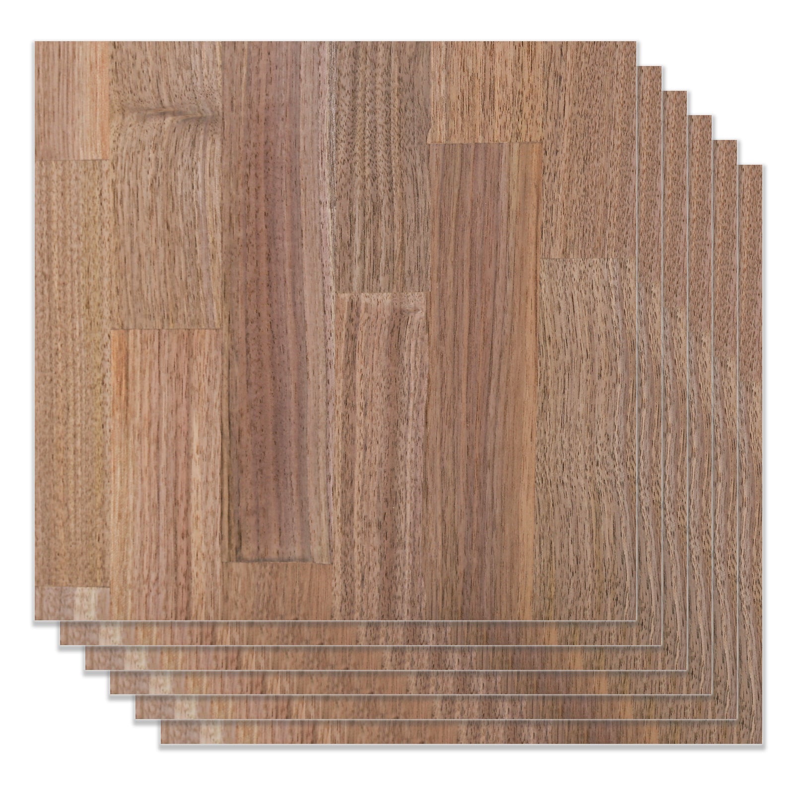 6 Stück gespleißtes Sperrholz aus schwarzem Walnussholz, 12 x 12, unbehandeltes Holz zum Basteln, Laserschneiden, Gravieren