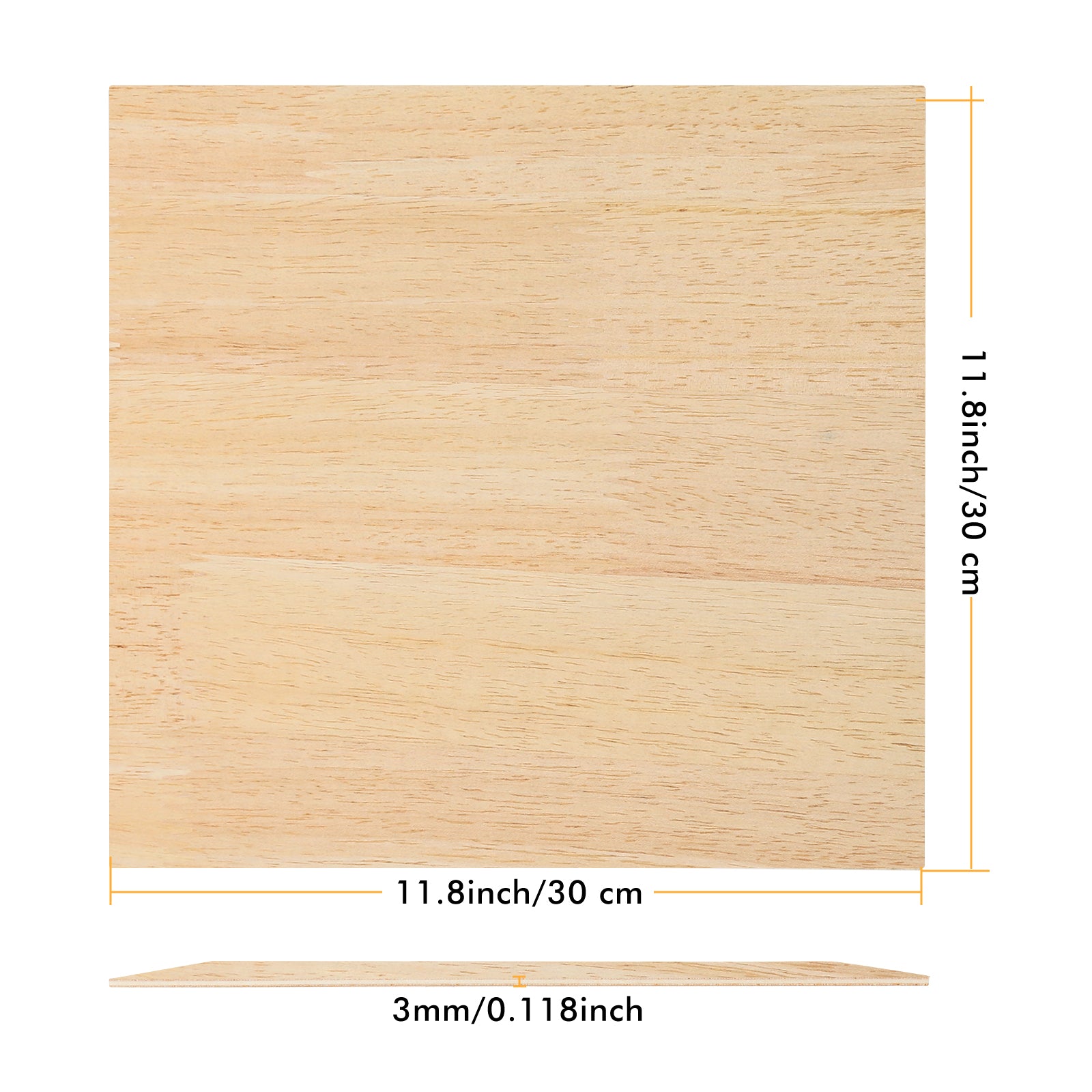 6pcs Rubberwood Spliced Plywood 12 x 12 Unfinished Wood for Laser Engraving Cutting Crafts