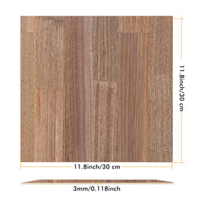 6pcs Black Walnut Spliced Plywood 12 x 12 Unfinished Wood for Crafts Laser Cutting Engraving