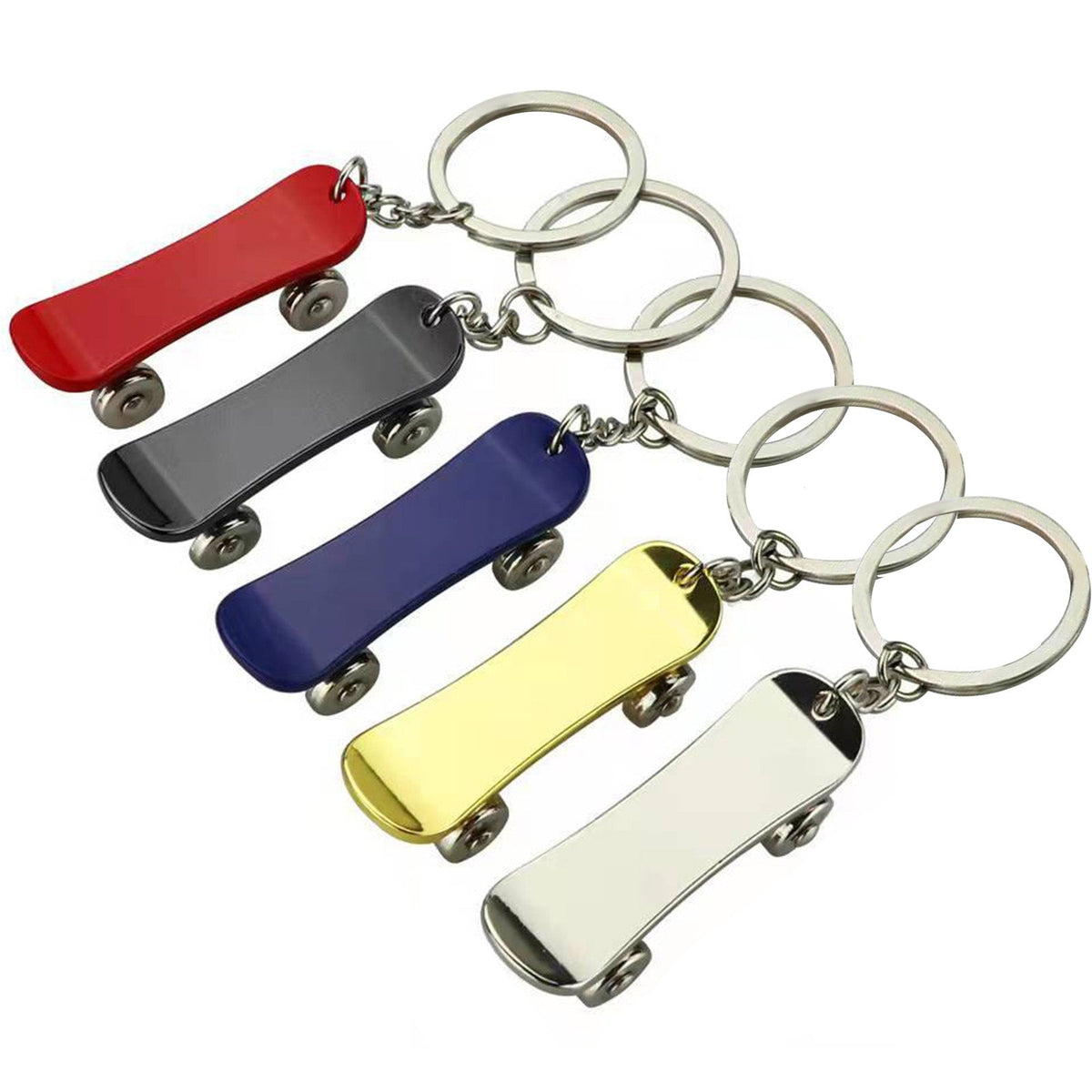 10pcs Multicolor Personalized Skateboard Keychain Engraved Birthday Gift for Women Men Couples