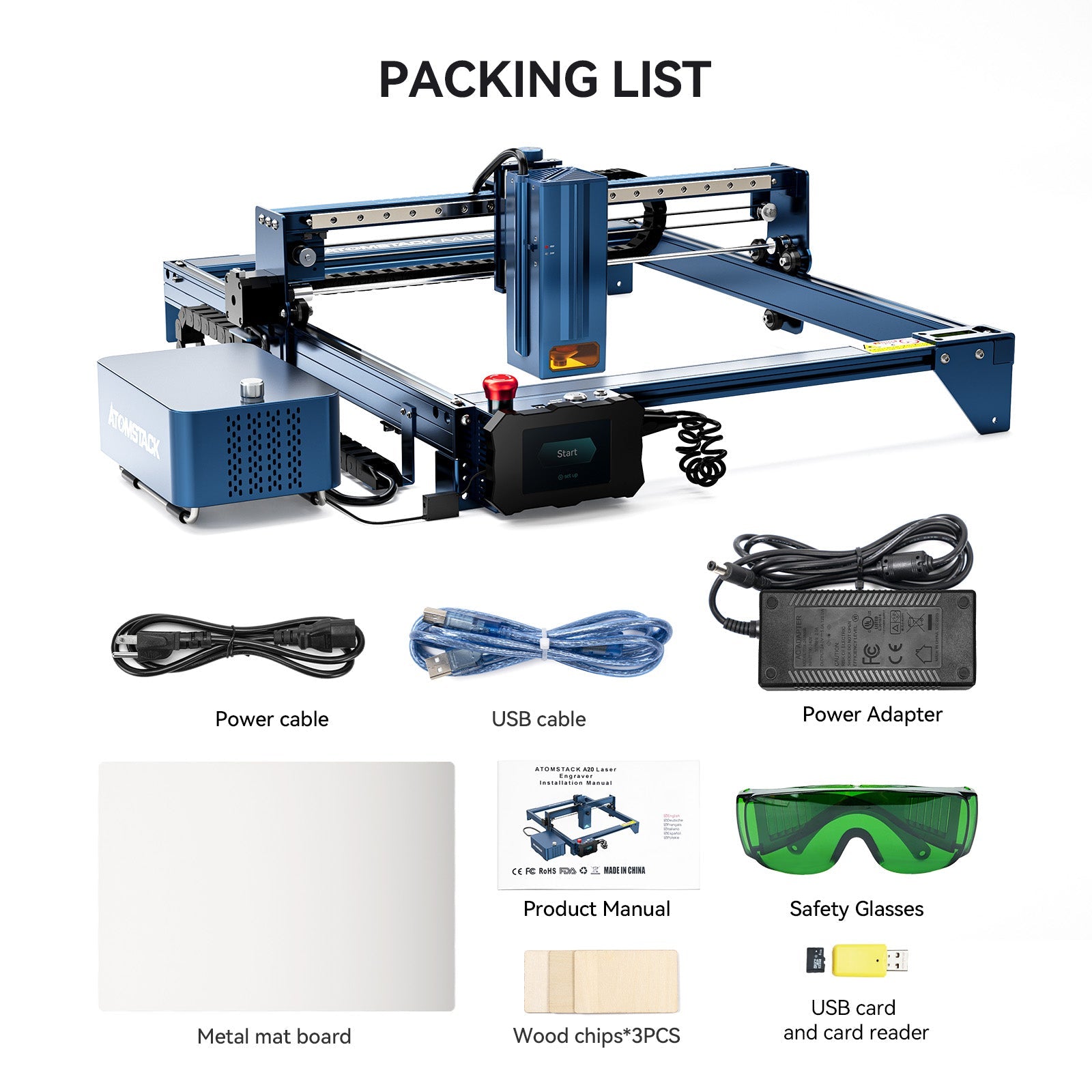 AtomStack A20 Max Large Size Eye Protection Laser Engraver With F60 Ai