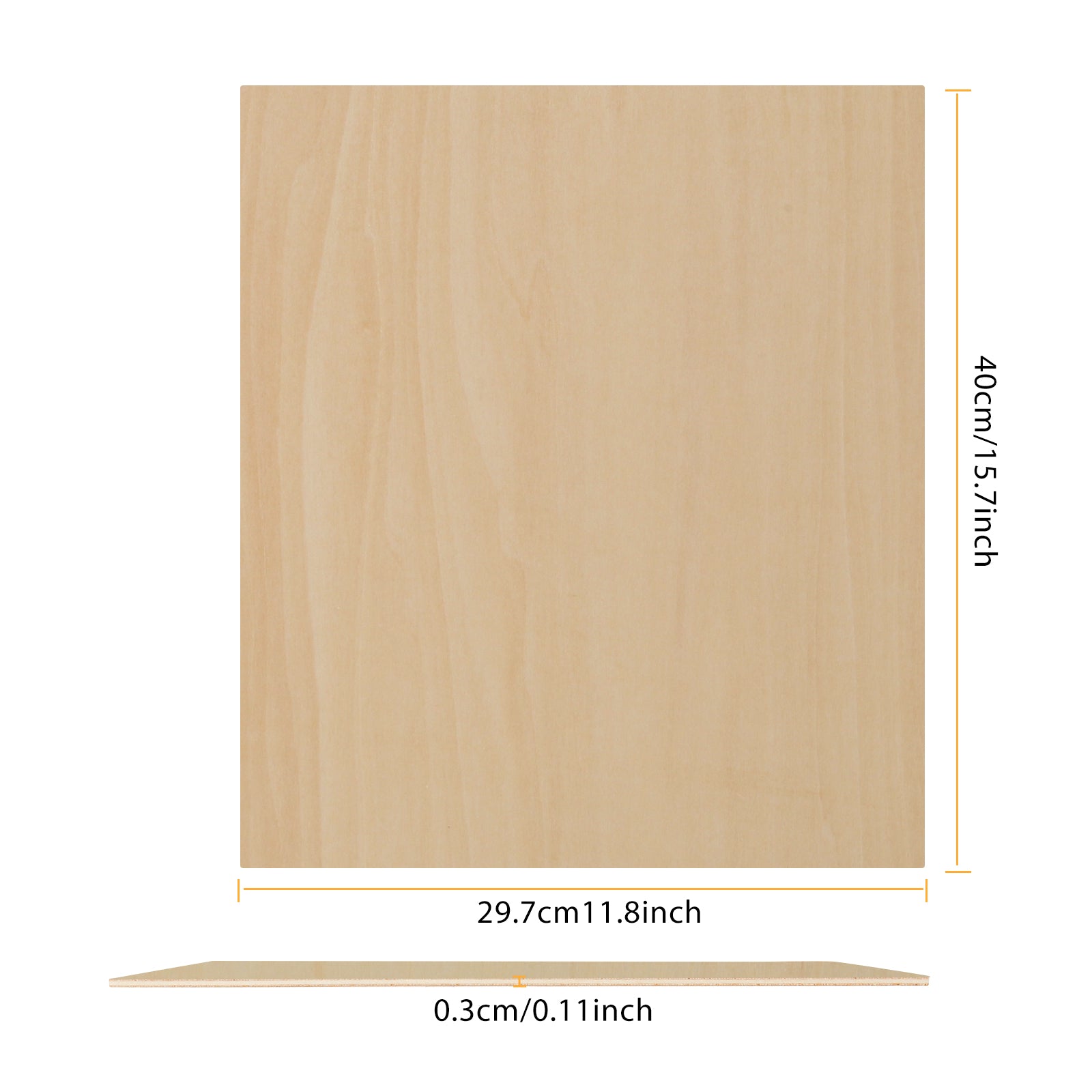 10pcs A3 Plywood Sheets 3mm Thickness (+/- 0.2mm) Basswood Plywood 29.7*42*0.3cm for Engraving