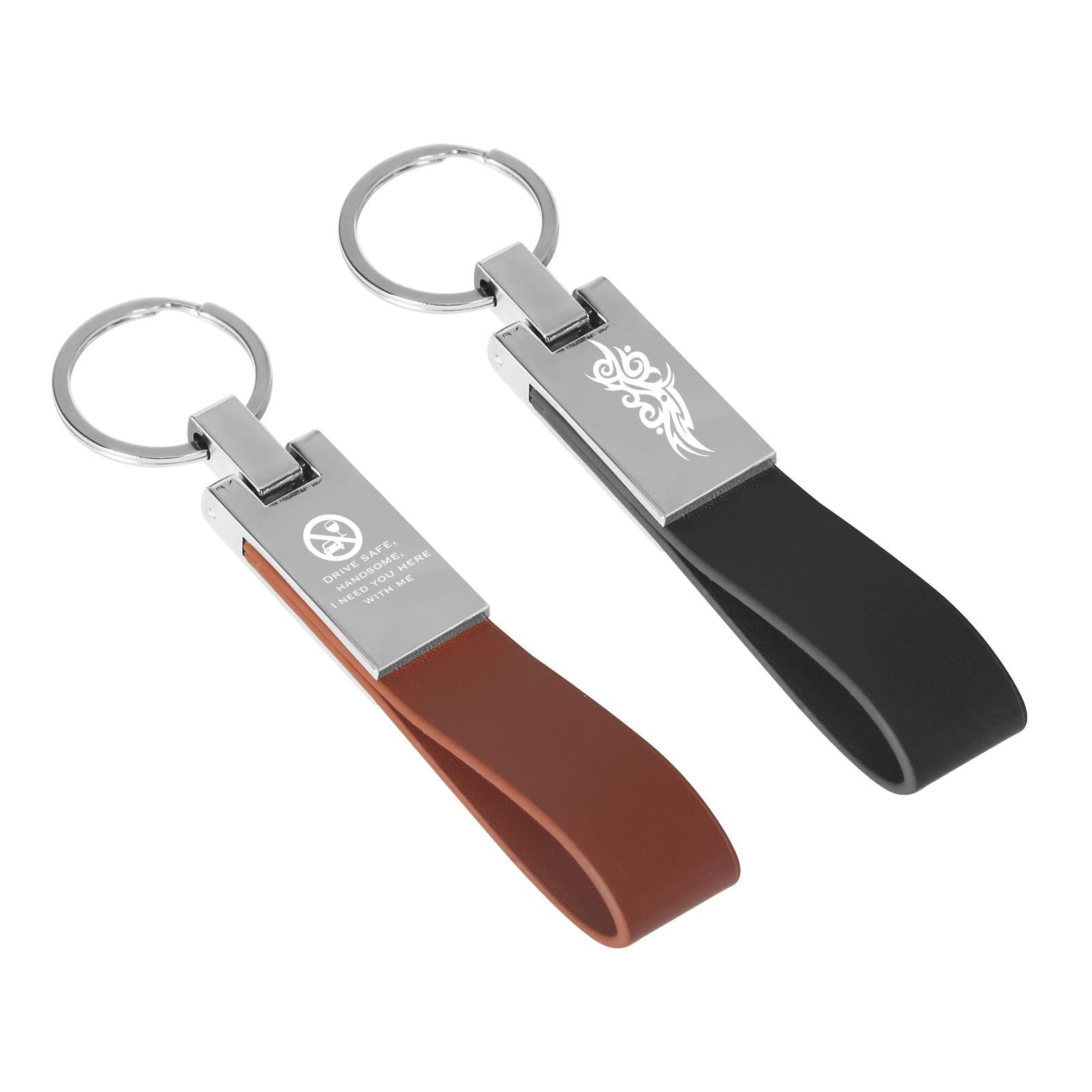 Porte-clés en cuir véritable pour hommes, étiquette personnalisée avec nom, 10 pièces