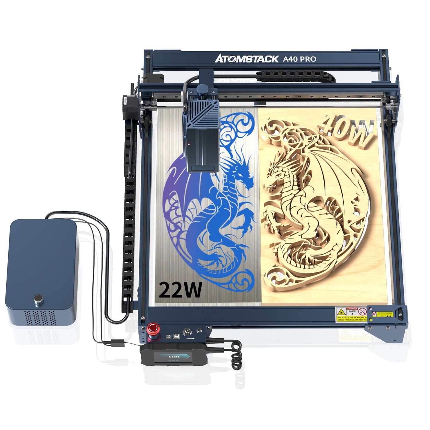 AtomStack A40 Pro 210W Laser Machine Equiped with F30 Pro Air Assist K
