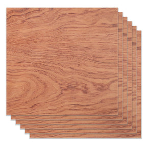 6 Stück Bubinga-Sperrholz aus brasilianischem Palisander, 12 x 12, unbehandeltes Holz zum Basteln, Lasergravieren