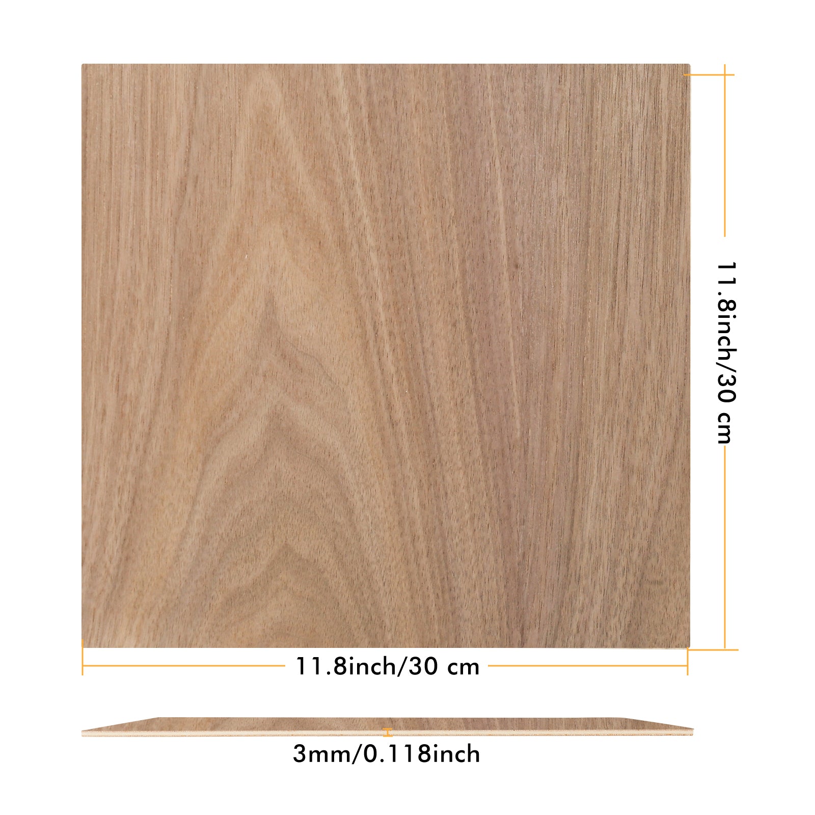 6pcs Black Walnut Plywood 12 x 12 Unfinished Wood for Crafts Laser Engraving CNC Cutting