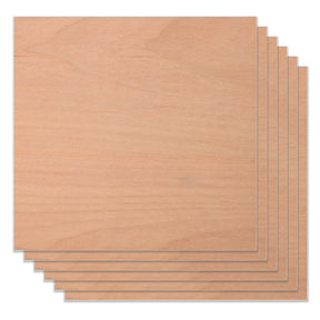 6 Stück rotes Buchensperrholz 1/8 x 12 x 12 Bubinga unlackiertes Holz zum Basteln, CNC-Schneiden, Malen