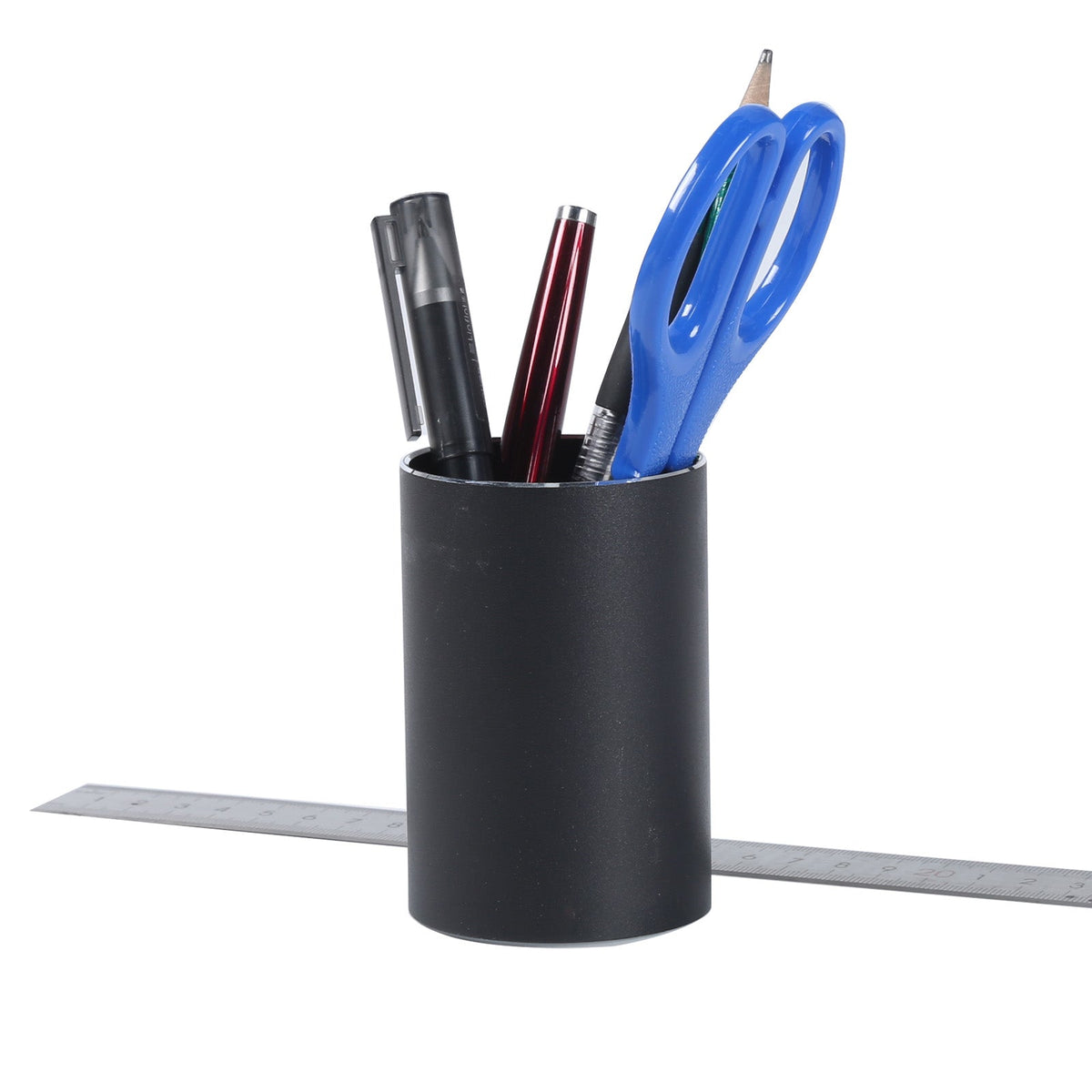 Aluminum Alloy Round Pen Holder Desktop Makeup Storage Organizer for Home Office School