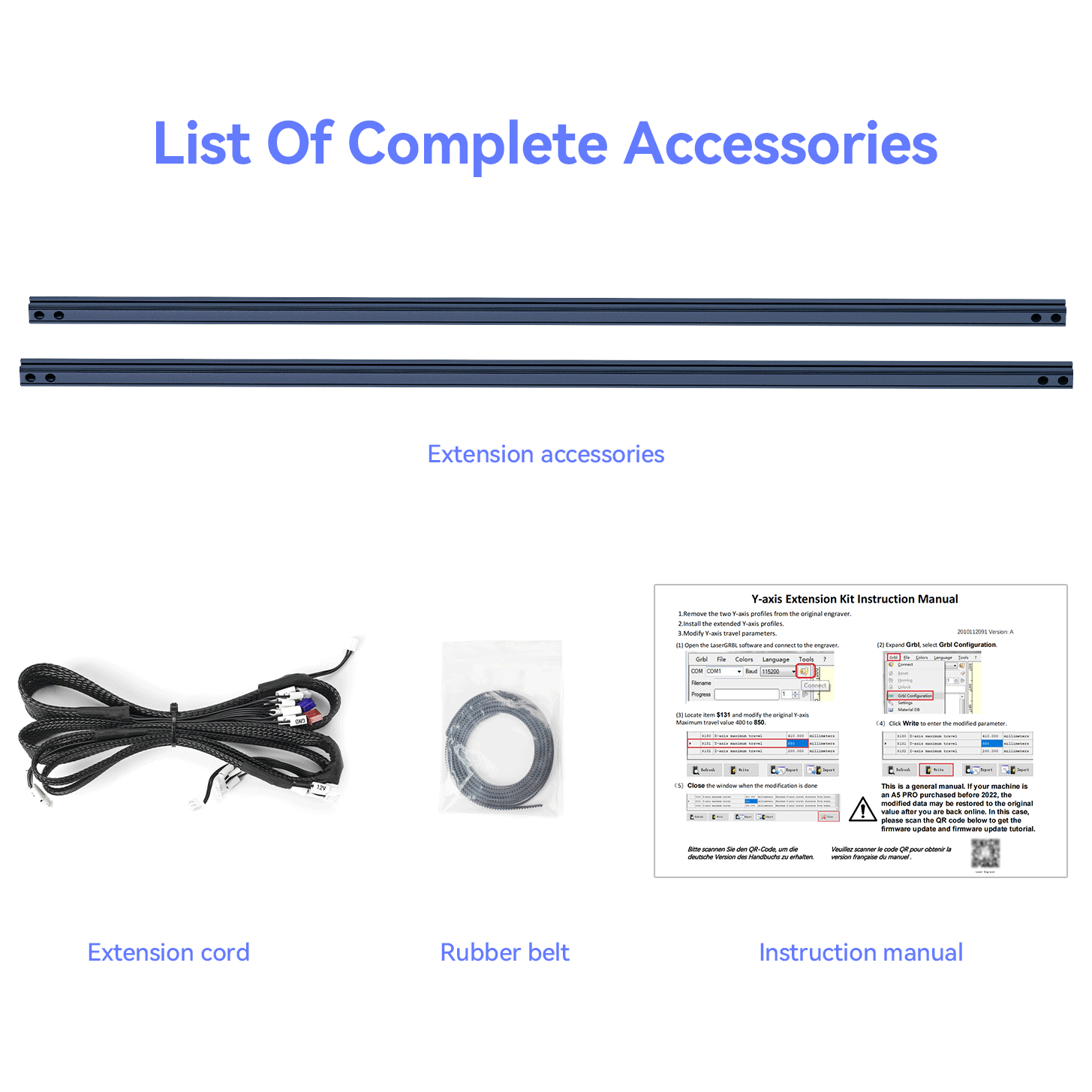 Extension kit for A10/X7/S10 Pro laser engraving machine