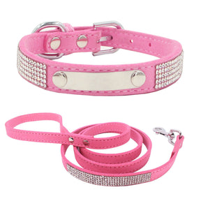 Personalized Dog Collar Custom Leather Dog Collar with Engravable Nameplate