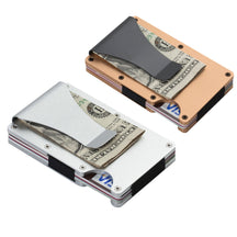 Portefeuille mince pour hommes, 2 pièces, blocage RFID, poche avant, porte-carte de crédit, portefeuilles en métal avec pince à billets