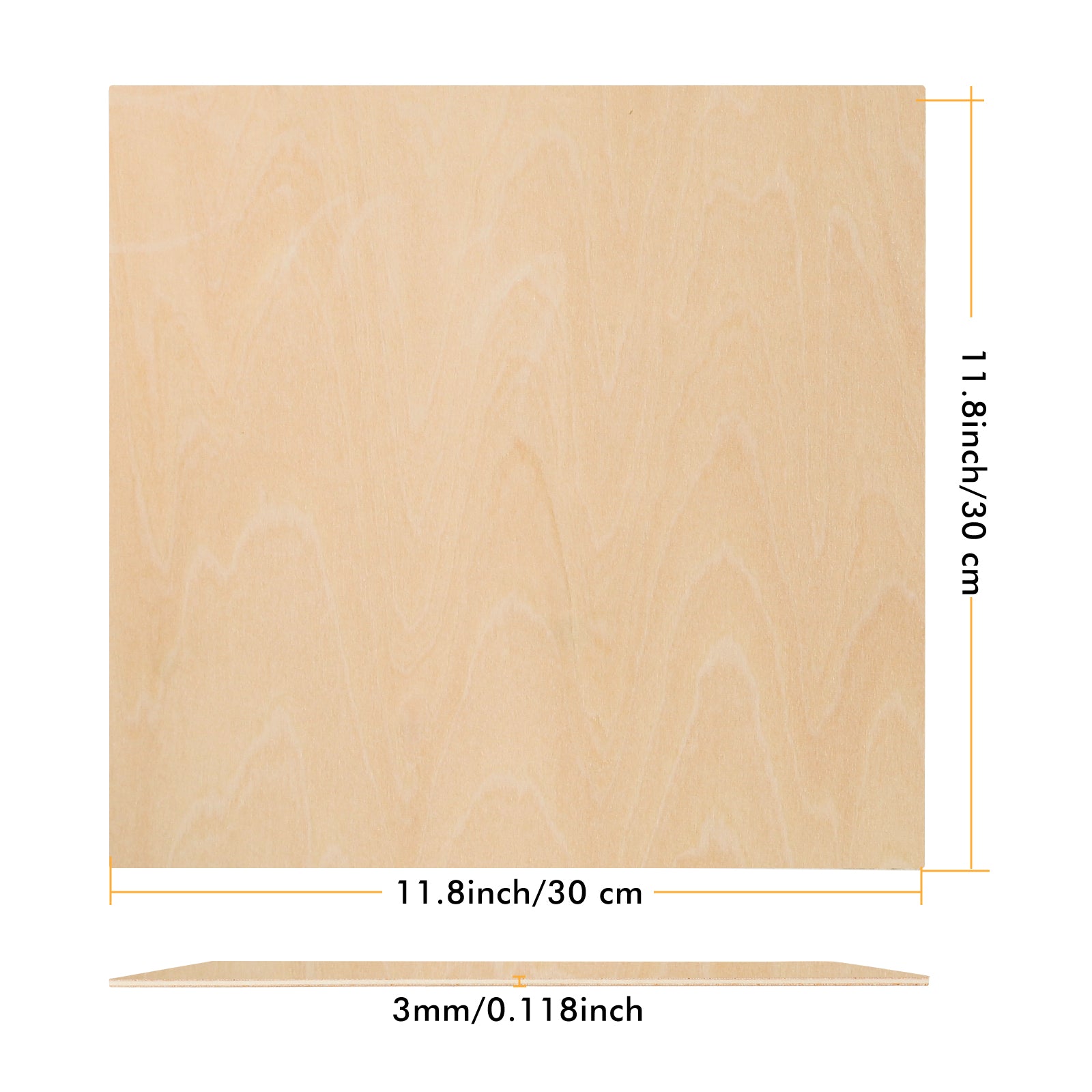 A4 Plywood Sheets 3mm Thickness (+/- 0.2mm) Basswood Plywood 11.8x11.8