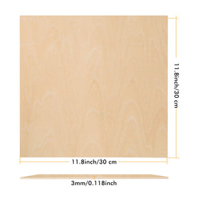 A4 Plywood Sheets 3mm Thickness (+/- 0.2mm) Basswood Plywood 11.8x11.8 inch for Engraving