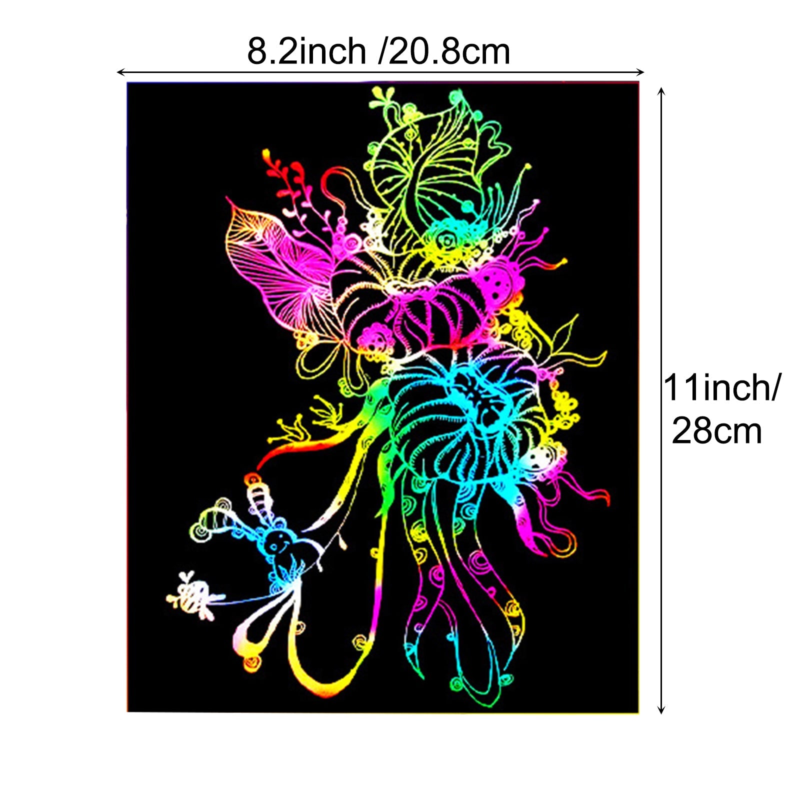 50 Sheets A4 Magic Scratch Paper Crafts Scratch Art Painting Paper Drawing Toys Gifts