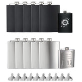 10pcs 8OZ Stainless Steel Hip Flasks for Men and Women Wedding Party Gifts with 10pcs Funnels