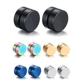 5 Pairs Strong Magnetic Earrings Hypoallergenic Fake Clip Non Pierced Studs 8mm for Men Women