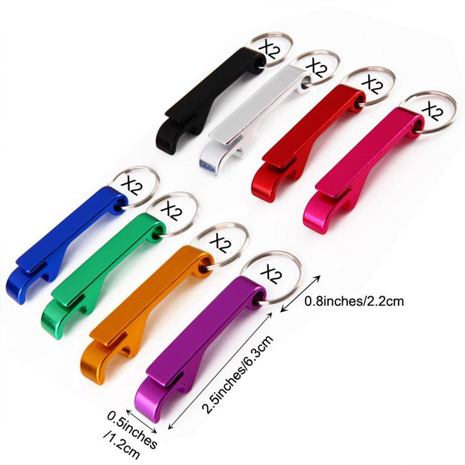 16pcs Multicolor Bottle Opener Keychain Beer Beverage Can Openers Key Chain for Men Party Favor