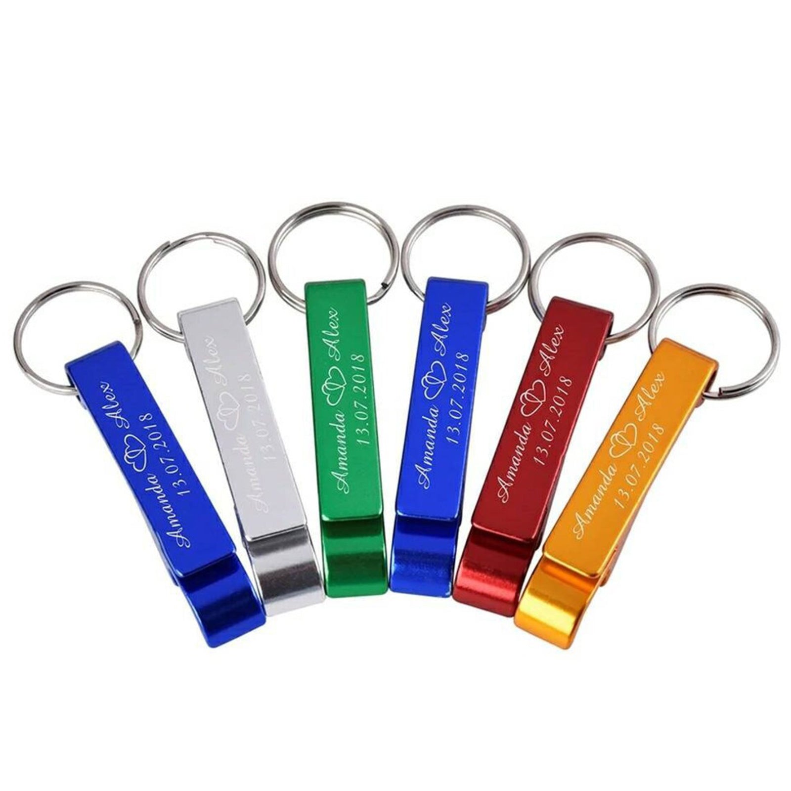 16pcs Multicolor Bottle Opener Keychain Beer Beverage Can Openers Key Chain for Men Party Favor